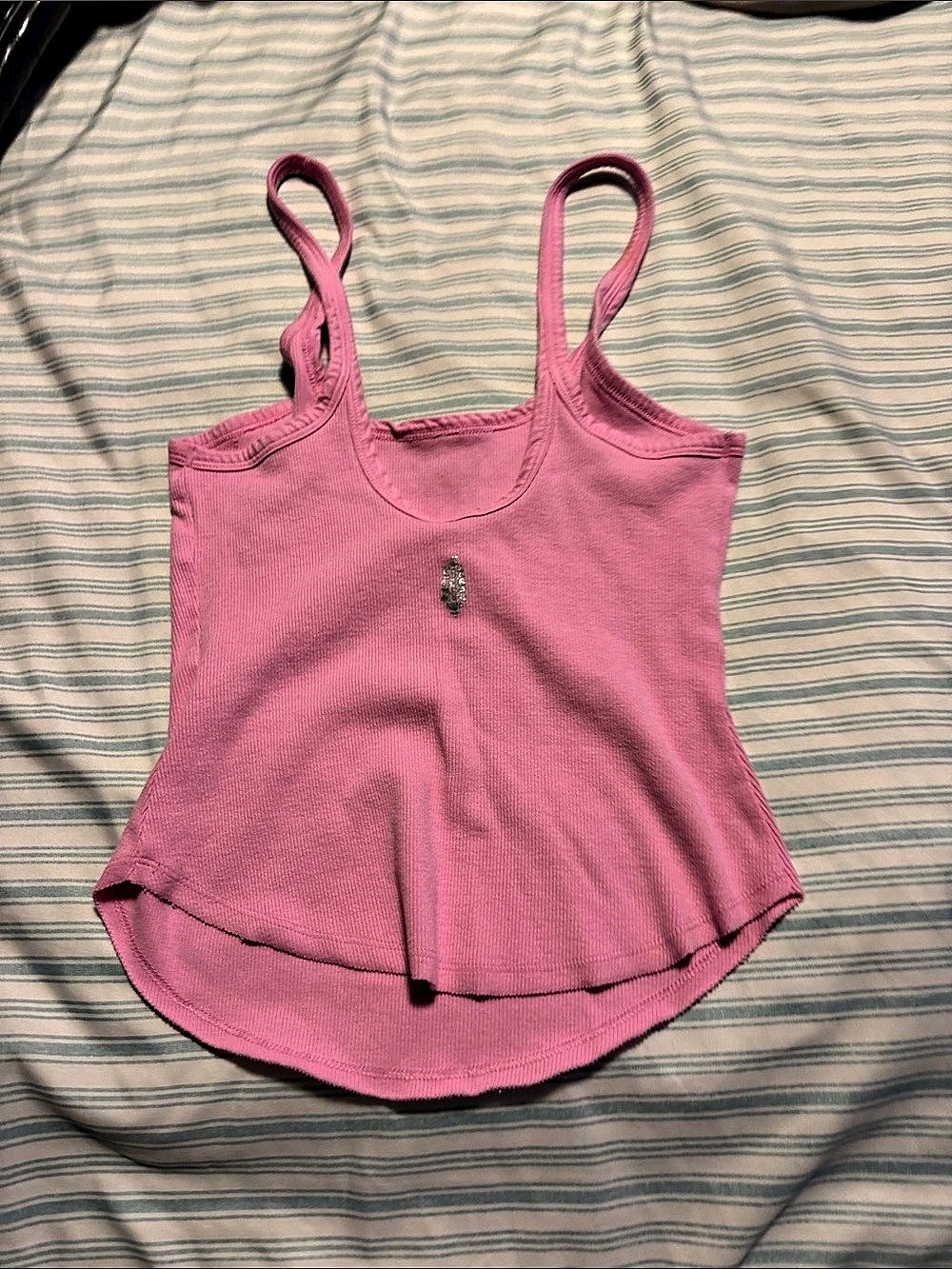 FP Movement Good Karma Long Tank Ribbed Tank Top Pink XS